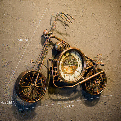 Iron Motorcycle Clock Wall Hanging Wall Decoration - SAVOUR DECORE